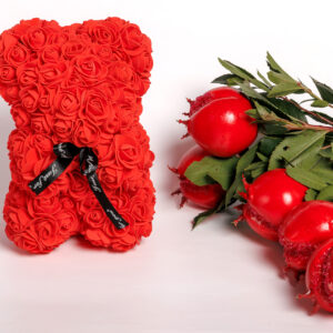 Μπουκέτο με 5 ρόδια και αρκουδάκι rose Bear