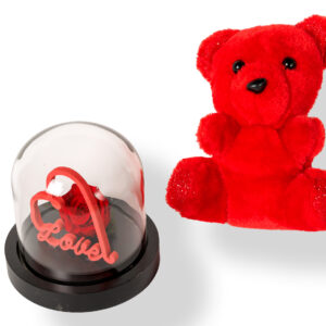 Forever Rose με Love και Μικρό Λούτρινο Κόκκινο Αρκουδάκι